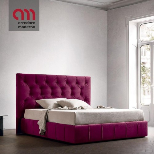 Queensize-Bett mit Stauraum Hamilton Felis gepolstert - Arredare Moderno