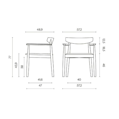 Sedia Claretta Miniforms con braccioli