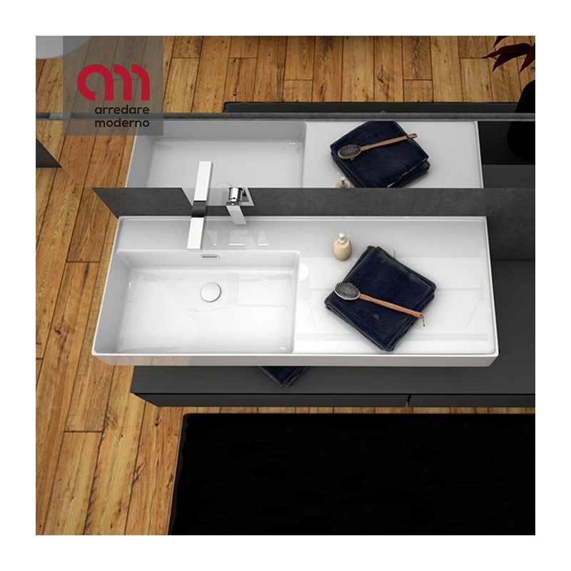 Kiub Hidra Ceramica bathroom sink with side top