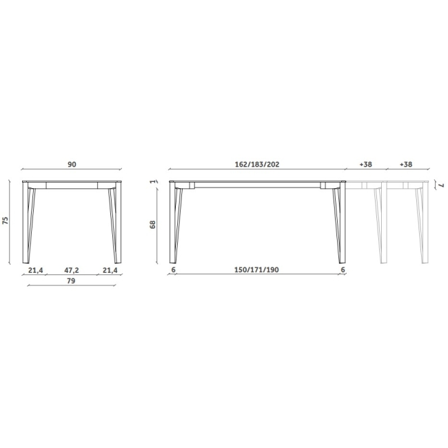 Decapo Plus Miniforms Extendable Table