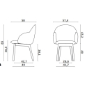 Iola Wood Miniforms Chair with armrests