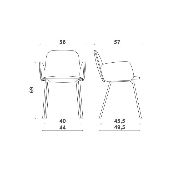 Leda Miniforms chair with armrests