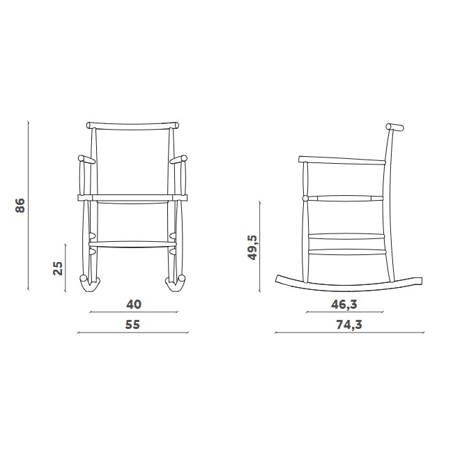 Pelleossa Rocking Miniforms Chair with armrests