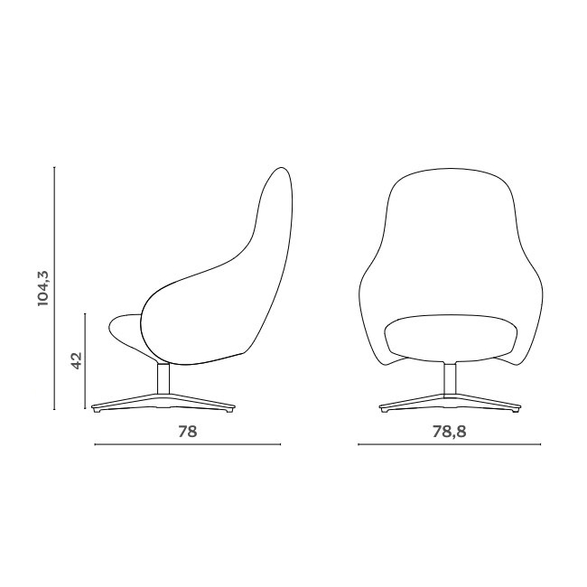 Nebula Lounge Alu Miniforms Chair