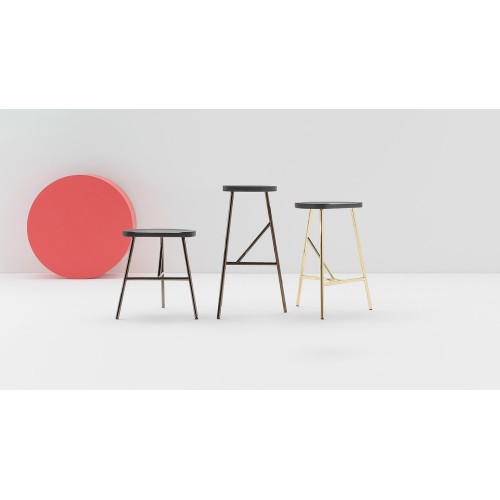 Puccio Billiani stool with metal legs