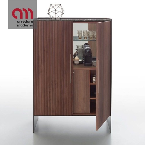 Bristol Bar Alivar sideboard canneté walnut