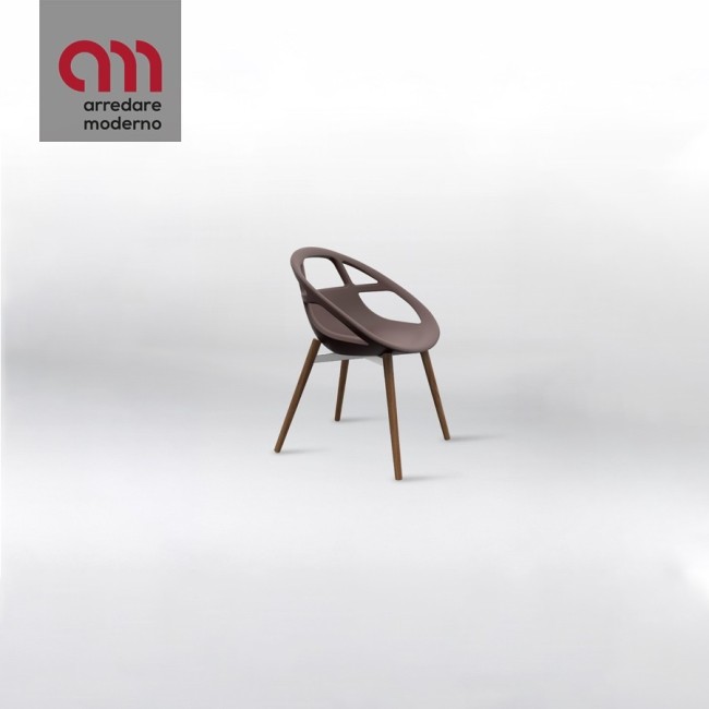 Lola Steel Wood Casprini Modern Armchair