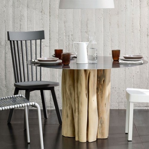 Brick Gervasoni round table, design dining table