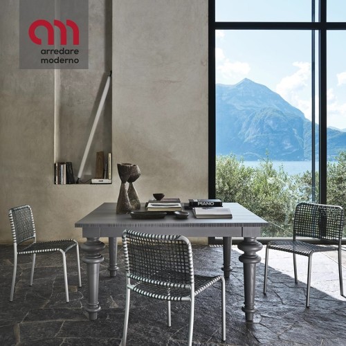 Gray Gervasoni square table, design dining table