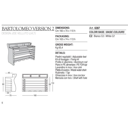 Bartolomeo Plust Bar Counter