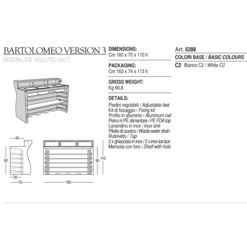 Bartolomeo Plust Bar Counter