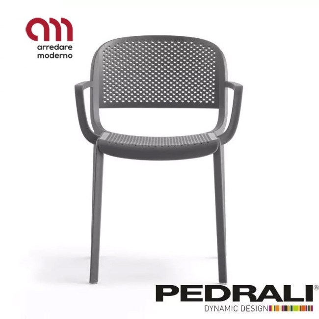 Dome Pedrali Chair perforated with armrests