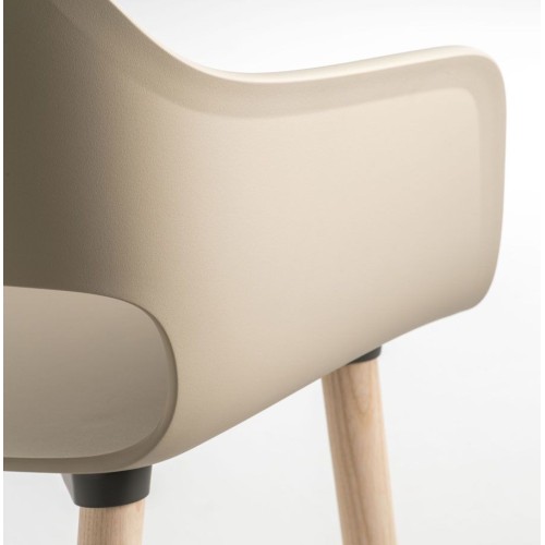 Babila Pedrali Armchair with wooden leg