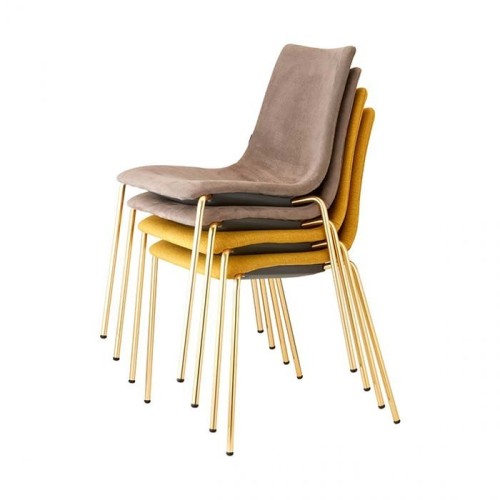 Zebra Pop Scab Chair satin brass frame