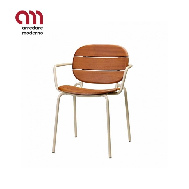 Si-Si wood Scab Design Chair with armrests