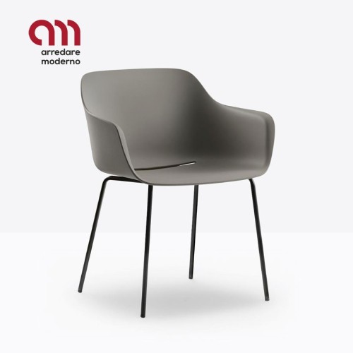 Babila XL Pedrali Armchair with metal legs