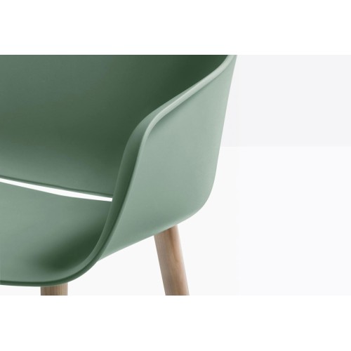 Pedrali Babila XL Armchair with wooden legs