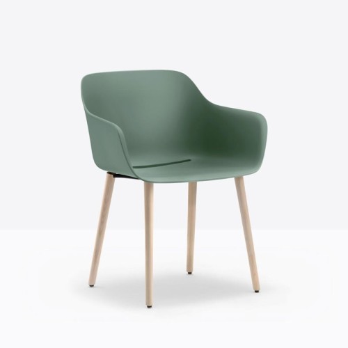 Pedrali Babila XL Armchair with wooden legs