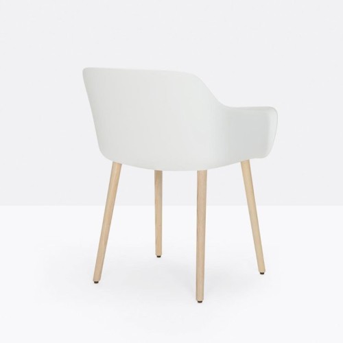 Pedrali Babila XL Armchair with wooden legs