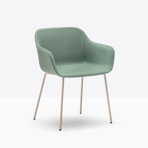 Babila XL Pedrali upholstered Armchair with metal legs