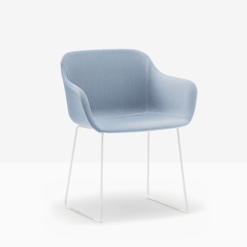 Babila XL Pedrali upholstered sled armchair