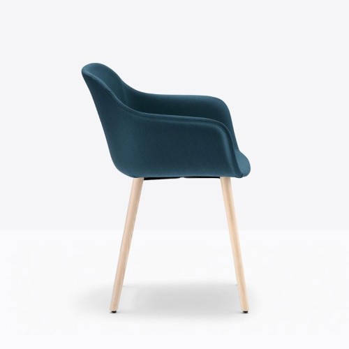 Babila XL Pedrali Upholstered armchair with wooden legs