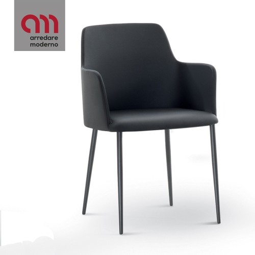 Margot Bontempi chair in steel with armrests