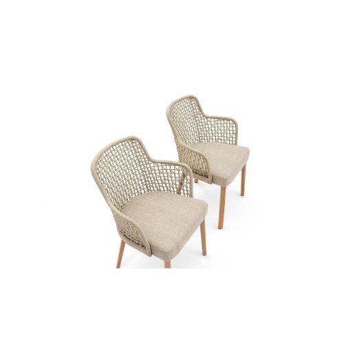 Emma Varaschin Armchair wooden legs fabric seat