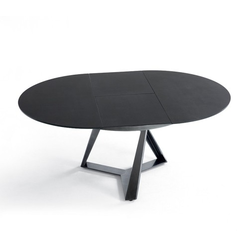 Millennium Bontempi table round in crystal-glass