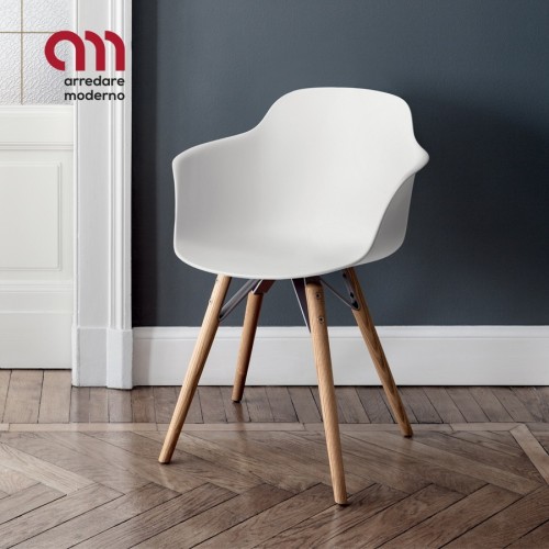 Mood Bontempi chair in wood with armrests