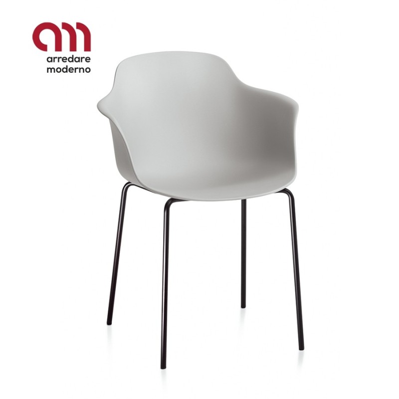 Mood Bontempi chair in steel with armrests