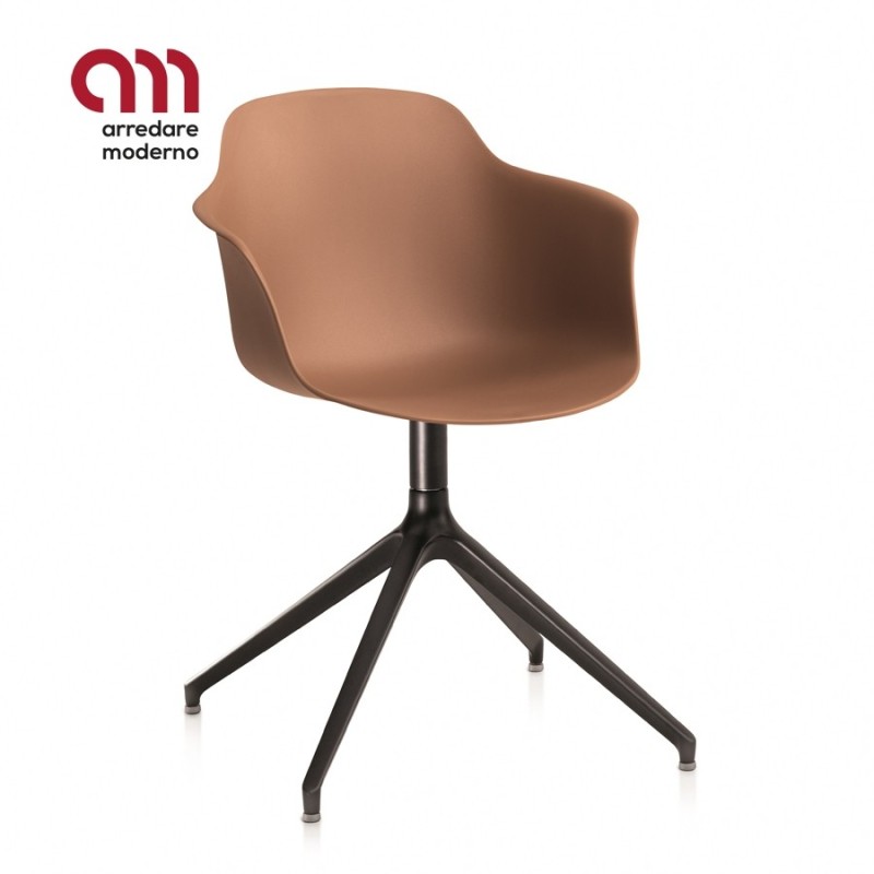 Mood Bontempi chair swivel in aluminum