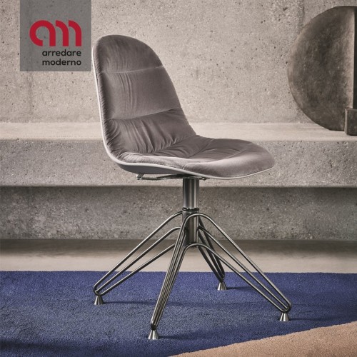 Mood Bontempi chair covered revolving in steel