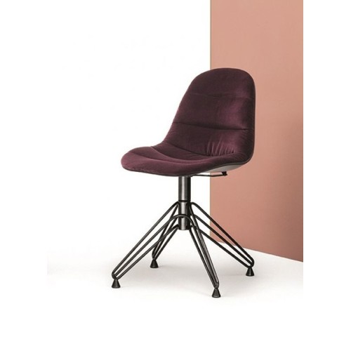 Mood Bontempi chair covered revolving in steel