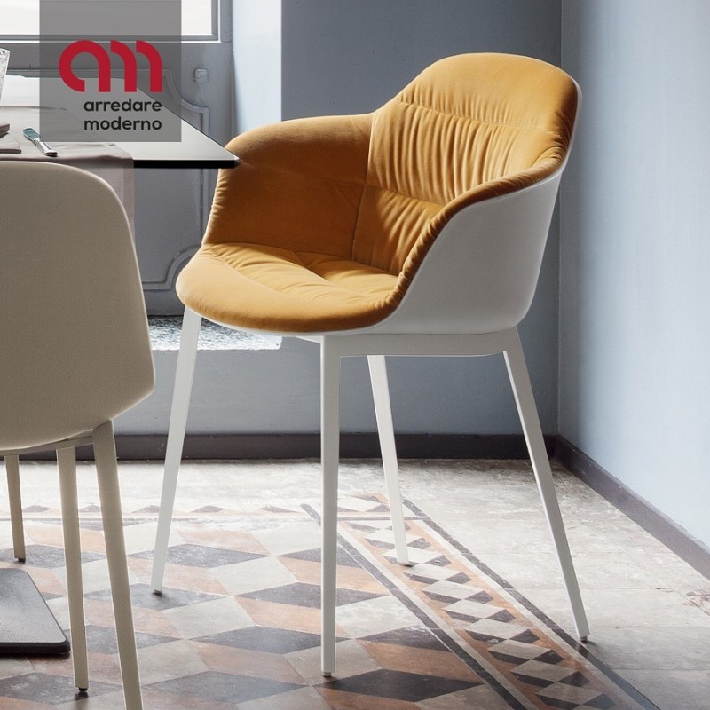 Mood Bontempi chair in steel covered with armrests