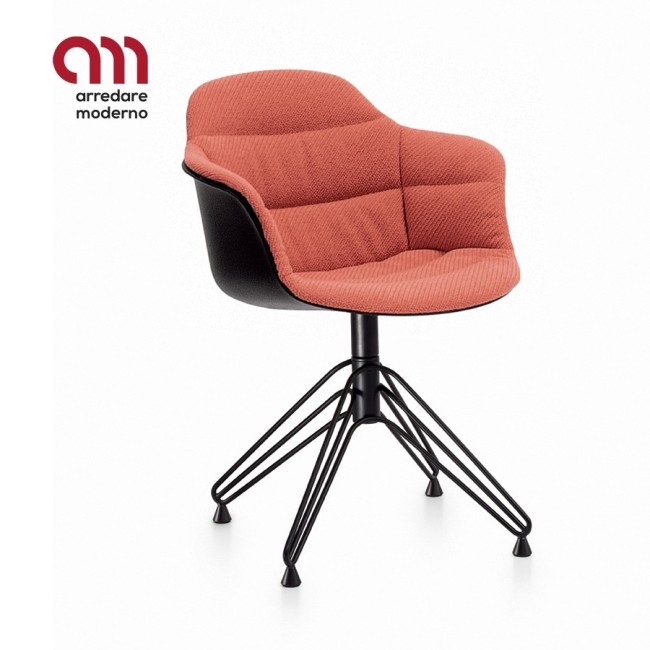 Mood Bontempi chair swivel in steel with armrests