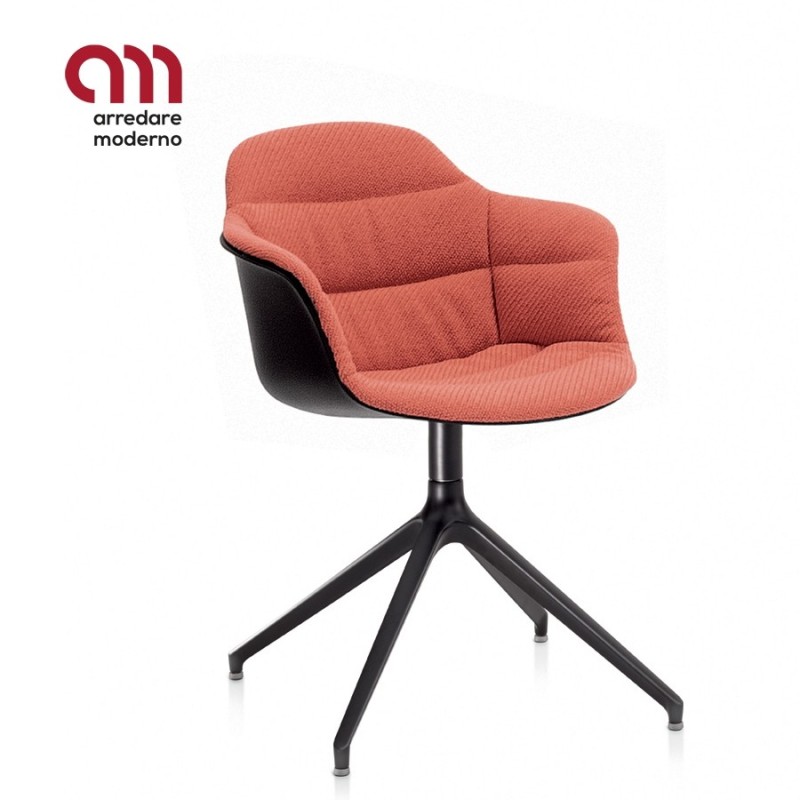 Mood Bontempi chair swivel in aluminum with armrests