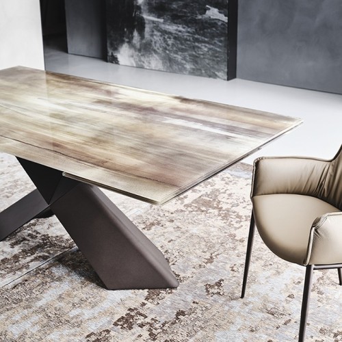 Tyron Crystalart Drive Cattelan Italia extendable dining Table