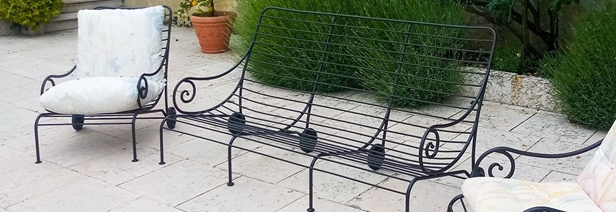 Whrought iron garden sofa