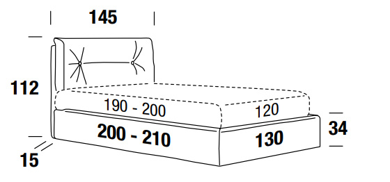 Dimensions of the Scotty Compact Felis one and a half square bed