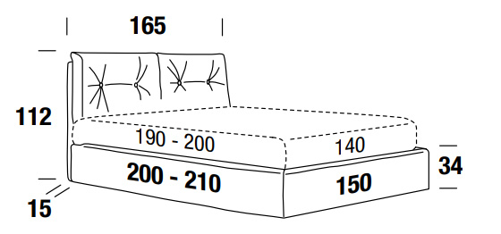 Dimensions of the Scotty Compact Felis one and a half square bed