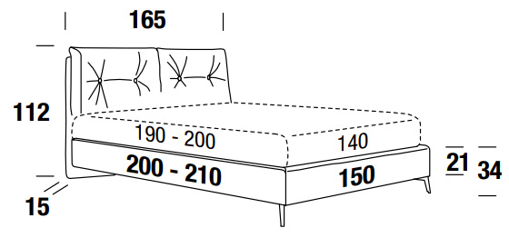 Dimensions of the Scotty Compact Felis one and a half square bed