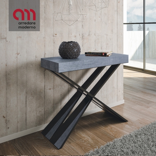 Futura - Consola/mesa extensible fabricada en Italia con roble natural y  estructura gris antracita, 14 comensales, 3 metros