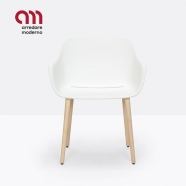 Sillón Pedrali Babila XL con patas de madera