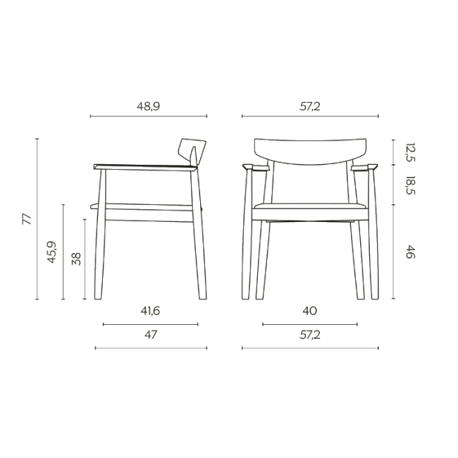 Silla Claretta Miniforms con reposabrazos