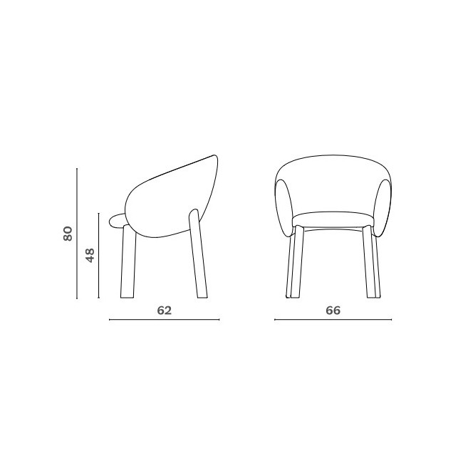 Silla Nebula Wood Miniforms con reposabrazos