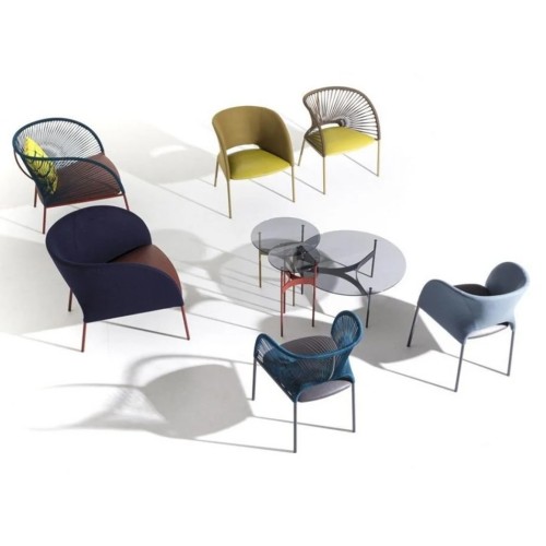 Silla de diseño moderno Yumi Moroso entrelazada