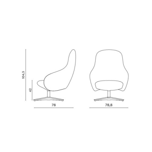 Poltrona Nebula Lounge Alu Miniforms