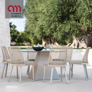 Silla de jardin Emma Varaschin patas de aluminio asiento en tela