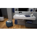 Lavabo de salle de bain Kiub Hidra Ceramica avec plateau latéral